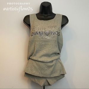NEW! Cacique Gray Buy Me Diamonds Sleep Set NWOT